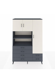 Hyperion Dolap 9 Raflı 6 Çekmeceli 3 Kapaklı 132x44x195 Antrasit-Aytaşı/Antrasit