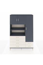 Hyperion Dolap 9 Raflı 6 Çekmeceli 3 Kapaklı 132x44x195 Antrasit-Antrasit/Aytaşı