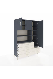 Hyperion Dolap 9 Raflı 6 Çekmeceli 3 Kapaklı 132x44x195 Antrasit-Antrasit/Aytaşı