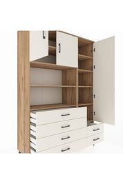 Hyperion Dolap 9 Raflı 6 Çekmeceli 3 Kapaklı 132x44x195 Çam-Aytaşı/Aytaşı