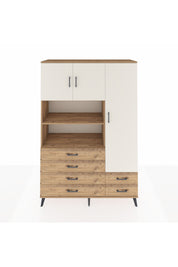 Hyperion Dolap 9 Raflı 6 Çekmeceli 3 Kapaklı 132x44x195 Çam-Aytaşı/Çam