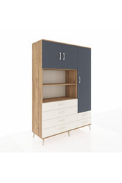 Hyperion Dolap 9 Raflı 6 Çekmeceli 3 Kapaklı 132x44x195 Çam-Antrasit/Aytaşı