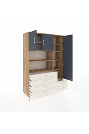 Hyperion Dolap 9 Raflı 6 Çekmeceli 3 Kapaklı 132x44x195 Çam-Antrasit/Aytaşı