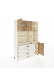 Hyperion Dolap 9 Raflı 4 Çekmeceli 3 Kapaklı 132x44x195 Aytaşı-Çam/Aytaşı
