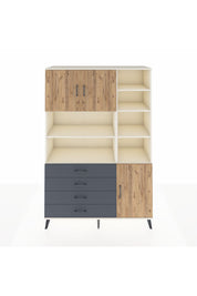 Hyperion Dolap 9 Raflı 4 Çekmeceli 3 Kapaklı 132x44x195 Aytaşı-Çam/Antrasit