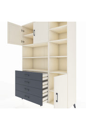 Hyperion Dolap 9 Raflı 4 Çekmeceli 3 Kapaklı 132x44x195 Aytaşı-Aytaşı/Antrasit