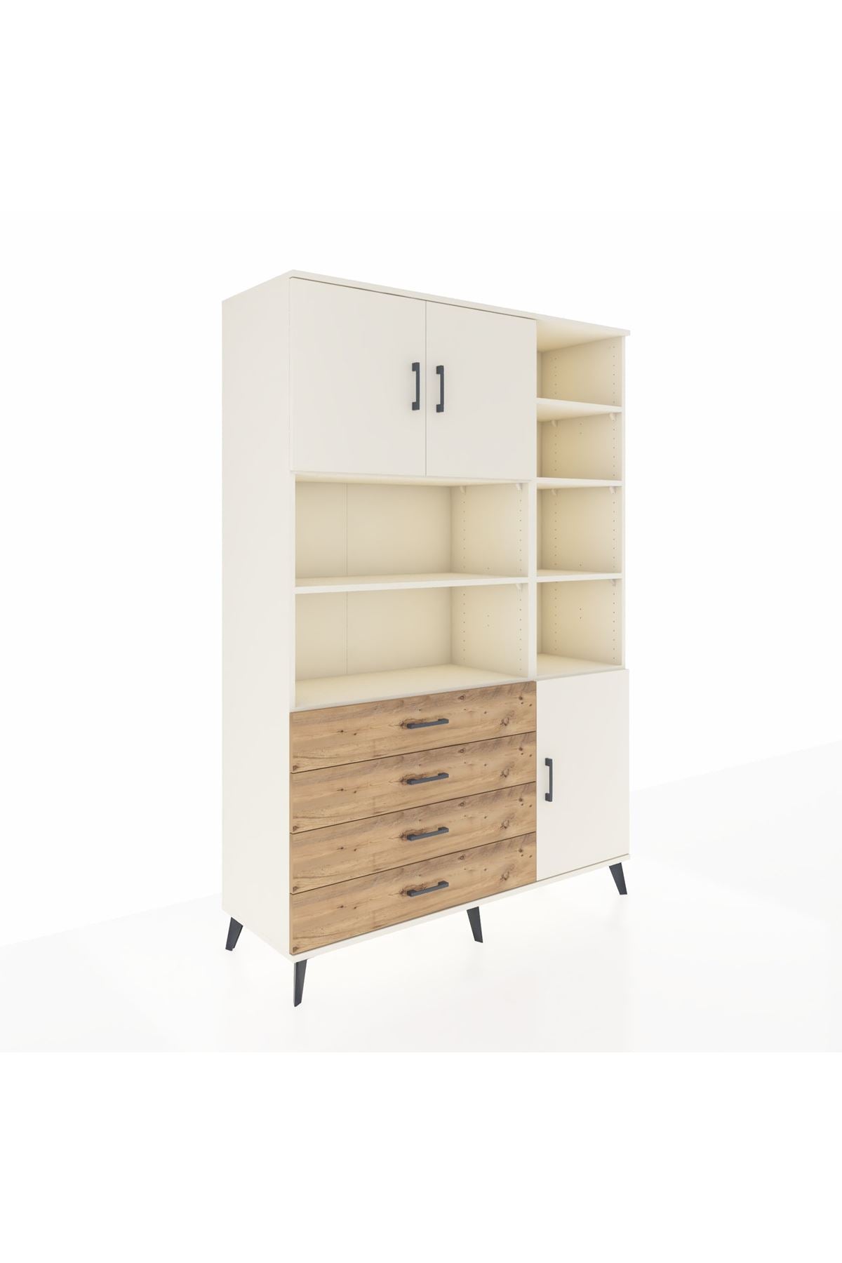 Hyperion Dolap 9 Raflı 4 Çekmeceli 3 Kapaklı 132x44x195 Aytaşı-Aytaşı/Çam