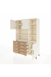 Hyperion Dolap 9 Raflı 4 Çekmeceli 3 Kapaklı 132x44x195 Aytaşı-Aytaşı/Çam