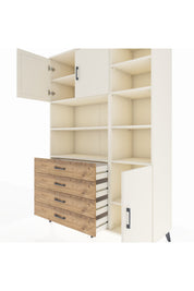 Hyperion Dolap 9 Raflı 4 Çekmeceli 3 Kapaklı 132x44x195 Aytaşı-Aytaşı/Çam