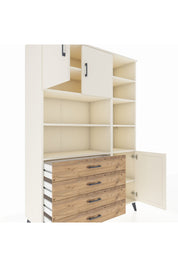 Hyperion Dolap 9 Raflı 4 Çekmeceli 3 Kapaklı 132x44x195 Aytaşı-Aytaşı/Çam