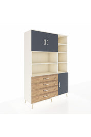 Hyperion Dolap 9 Raflı 4 Çekmeceli 3 Kapaklı 132x44x195 Aytaşı-Antrasit/Çam