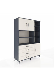 Hyperion Dolap 9 Raflı 4 Çekmeceli 3 Kapaklı 132x44x195 Antrasit-Aytaşı/Aytaşı