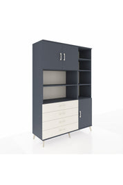 Hyperion Dolap 9 Raflı 4 Çekmeceli 3 Kapaklı 132x44x195 Antrasit-Antrasit/Aytaşı