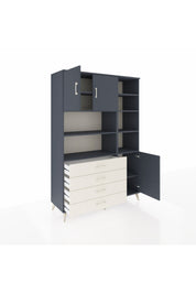 Hyperion Dolap 9 Raflı 4 Çekmeceli 3 Kapaklı 132x44x195 Antrasit-Antrasit/Aytaşı