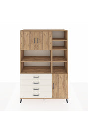 Hyperion Dolap 9 Raflı 4 Çekmeceli 3 Kapaklı 132x44x195 Çam-Çam/Aytaşı