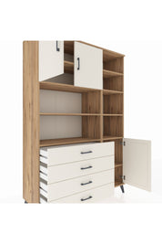 Hyperion Dolap 9 Raflı 4 Çekmeceli 3 Kapaklı 132x44x195 Çam-Aytaşı/Aytaşı