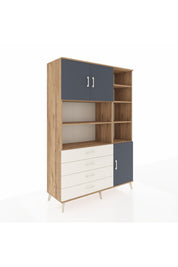 Hyperion Dolap 9 Raflı 4 Çekmeceli 3 Kapaklı 132x44x195 Çam-Antrasit/Aytaşı