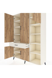 Hyperion Dolap 10 Raflı Tek Çekmeceli 5 Kapaklı 132x44x195 Aytaşı-Çam/Aytaşı