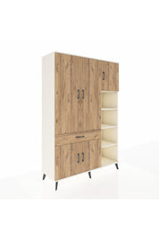 Hyperion Dolap 10 Raflı Tek Çekmeceli 5 Kapaklı 132x44x195 Aytaşı-Çam/Çam