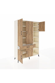 Hyperion Dolap 10 Raflı Tek Çekmeceli 5 Kapaklı 132x44x195 Aytaşı-Çam/Çam