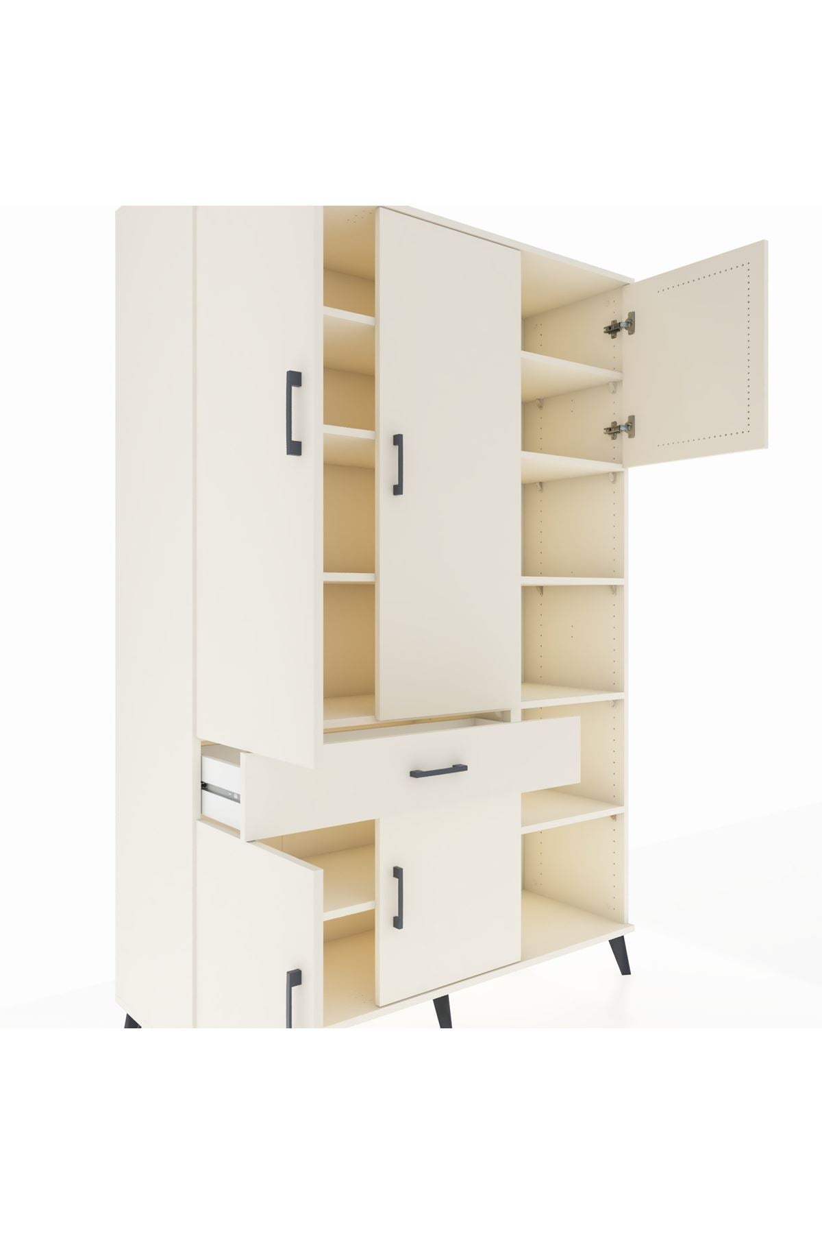 Hyperion Dolap 10 Raflı Tek Çekmeceli 5 Kapaklı 132x44x195 Aytaşı-Aytaşı/Aytaşı