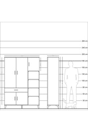 Hyperion Dolap 10 Raflı Tek Çekmeceli 5 Kapaklı 132x44x195 Aytaşı-Aytaşı/Aytaşı