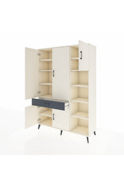 Hyperion Dolap 10 Raflı Tek Çekmeceli 5 Kapaklı 132x44x195 Aytaşı-Aytaşı/Antrasit