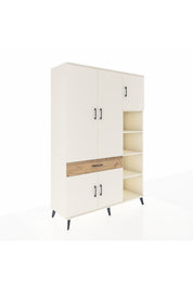 Hyperion Dolap 10 Raflı Tek Çekmeceli 5 Kapaklı 132x44x195 Aytaşı-Aytaşı/Çam