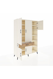 Hyperion Dolap 10 Raflı Tek Çekmeceli 5 Kapaklı 132x44x195 Aytaşı-Aytaşı/Çam