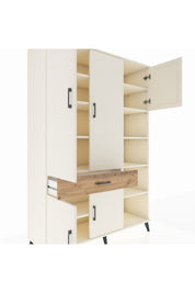 Hyperion Dolap 10 Raflı Tek Çekmeceli 5 Kapaklı 132x44x195 Aytaşı-Aytaşı/Çam