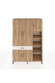 Hyperion Dolap 10 Raflı Tek Çekmeceli 5 Kapaklı 132x44x195 Çam-Çam/Aytaşı
