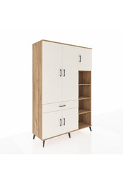 Hyperion Dolap 10 Raflı Tek Çekmeceli 5 Kapaklı 132x44x195 Çam-Aytaşı/Aytaşı