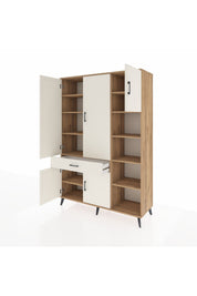 Hyperion Dolap 10 Raflı Tek Çekmeceli 5 Kapaklı 132x44x195 Çam-Aytaşı/Aytaşı