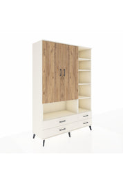 Hyperion Dolap 10 Raflı 4 Çekmeceli 2 Kapaklı 132x44x195 Aytaşı-Çam/Aytaşı