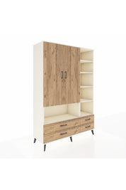 Hyperion Dolap 10 Raflı 4 Çekmeceli 2 Kapaklı 132x44x195 Aytaşı-Çam/Çam