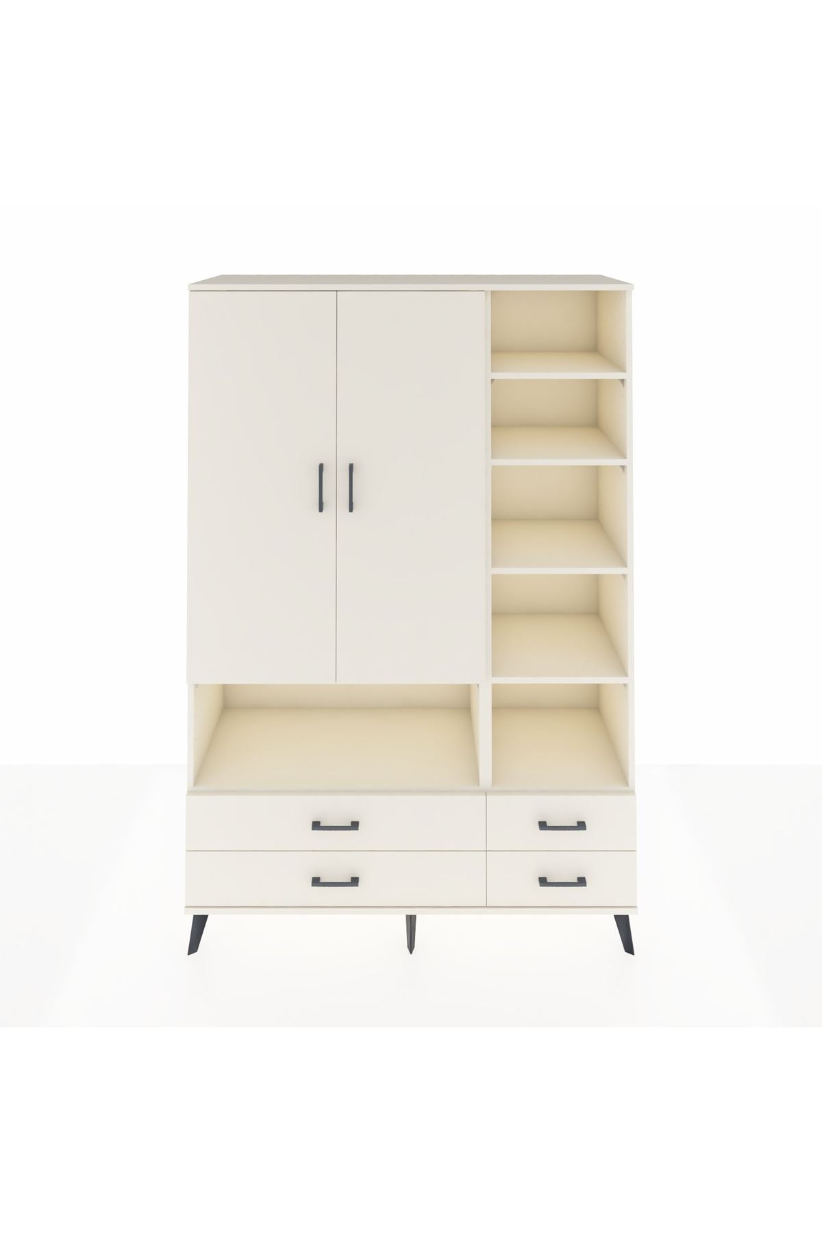 Hyperion Dolap 10 Raflı 4 Çekmeceli 2 Kapaklı 132x44x195 Aytaşı-Aytaşı/Aytaşı