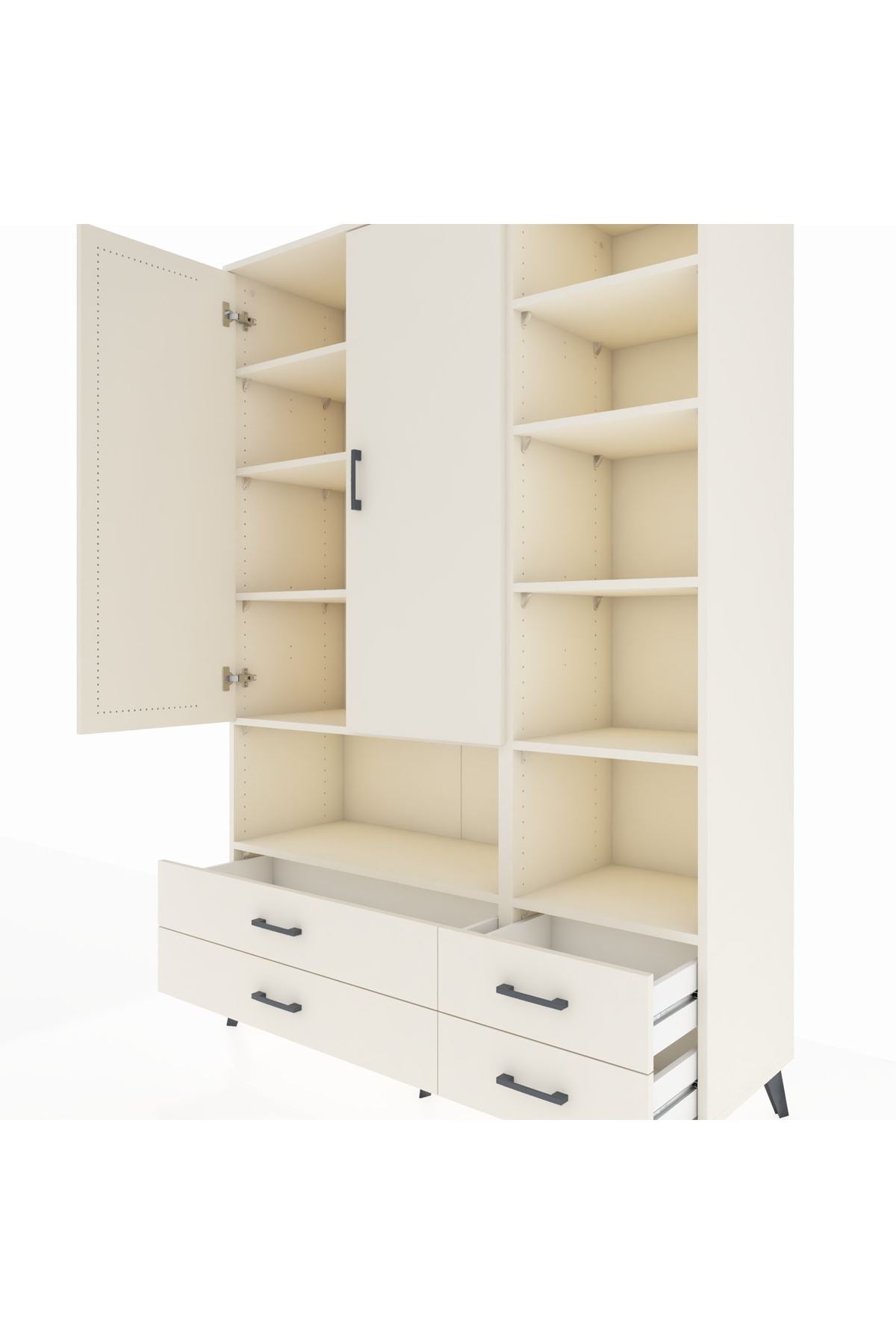 Hyperion Dolap 10 Raflı 4 Çekmeceli 2 Kapaklı 132x44x195 Aytaşı-Aytaşı/Aytaşı