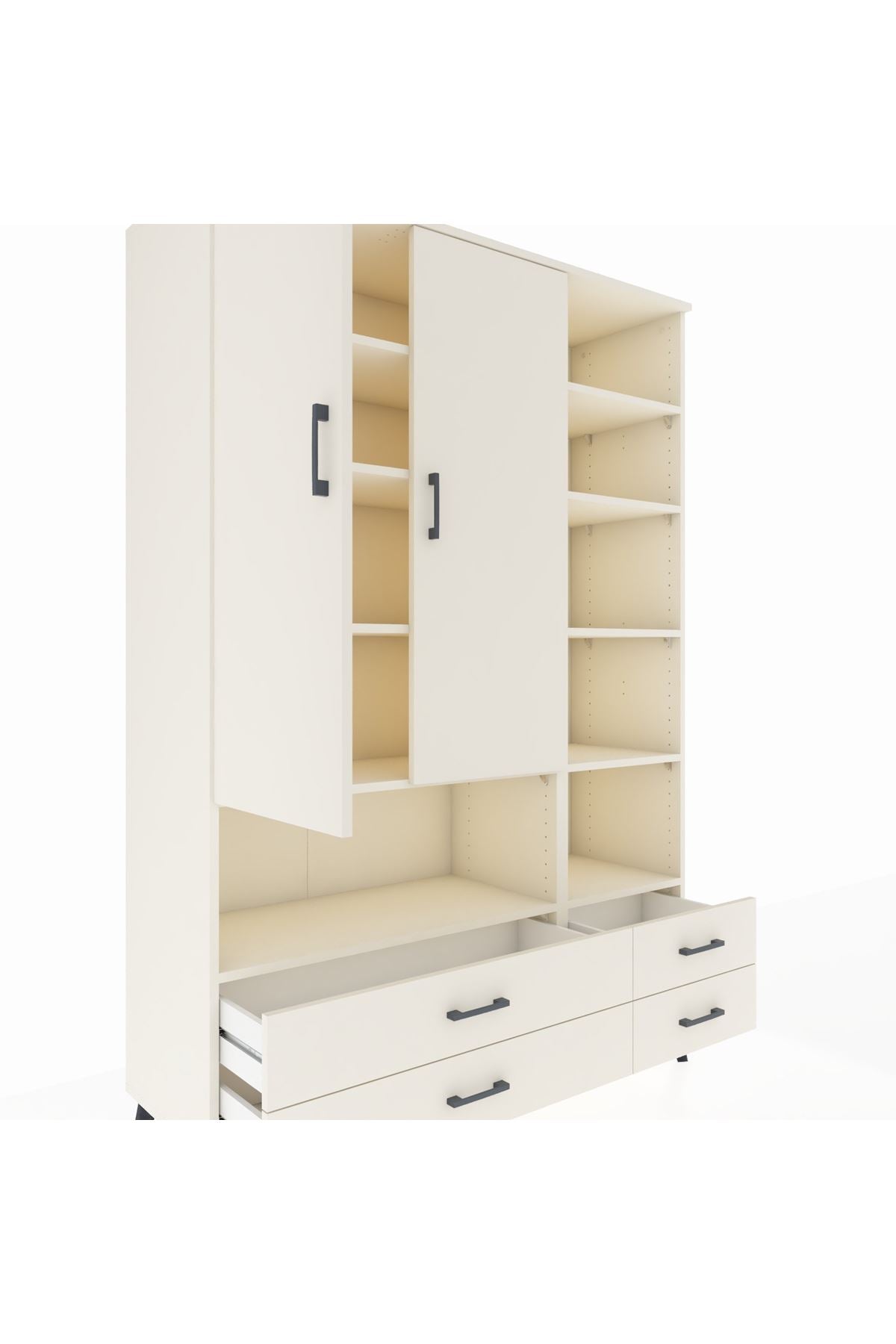 Hyperion Dolap 10 Raflı 4 Çekmeceli 2 Kapaklı 132x44x195 Aytaşı-Aytaşı/Aytaşı