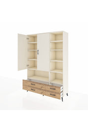 Hyperion Dolap 10 Raflı 4 Çekmeceli 2 Kapaklı 132x44x195 Aytaşı-Aytaşı/Çam