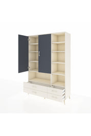 Hyperion Dolap 10 Raflı 4 Çekmeceli 2 Kapaklı 132x44x195 Aytaşı-Antrasit/Aytaşı