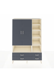 Hyperion Dolap 10 Raflı 4 Çekmeceli 2 Kapaklı 132x44x195 Aytaşı-Antrasit/Antrasit