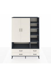 Hyperion Dolap 10 Raflı 4 Çekmeceli 2 Kapaklı 132x44x195 Antrasit-Aytaşı/Aytaşı