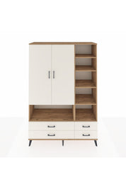 Hyperion Dolap 10 Raflı 4 Çekmeceli 2 Kapaklı 132x44x195 Çam-Aytaşı/Aytaşı