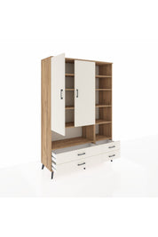 Hyperion Dolap 10 Raflı 4 Çekmeceli 2 Kapaklı 132x44x195 Çam-Aytaşı/Aytaşı