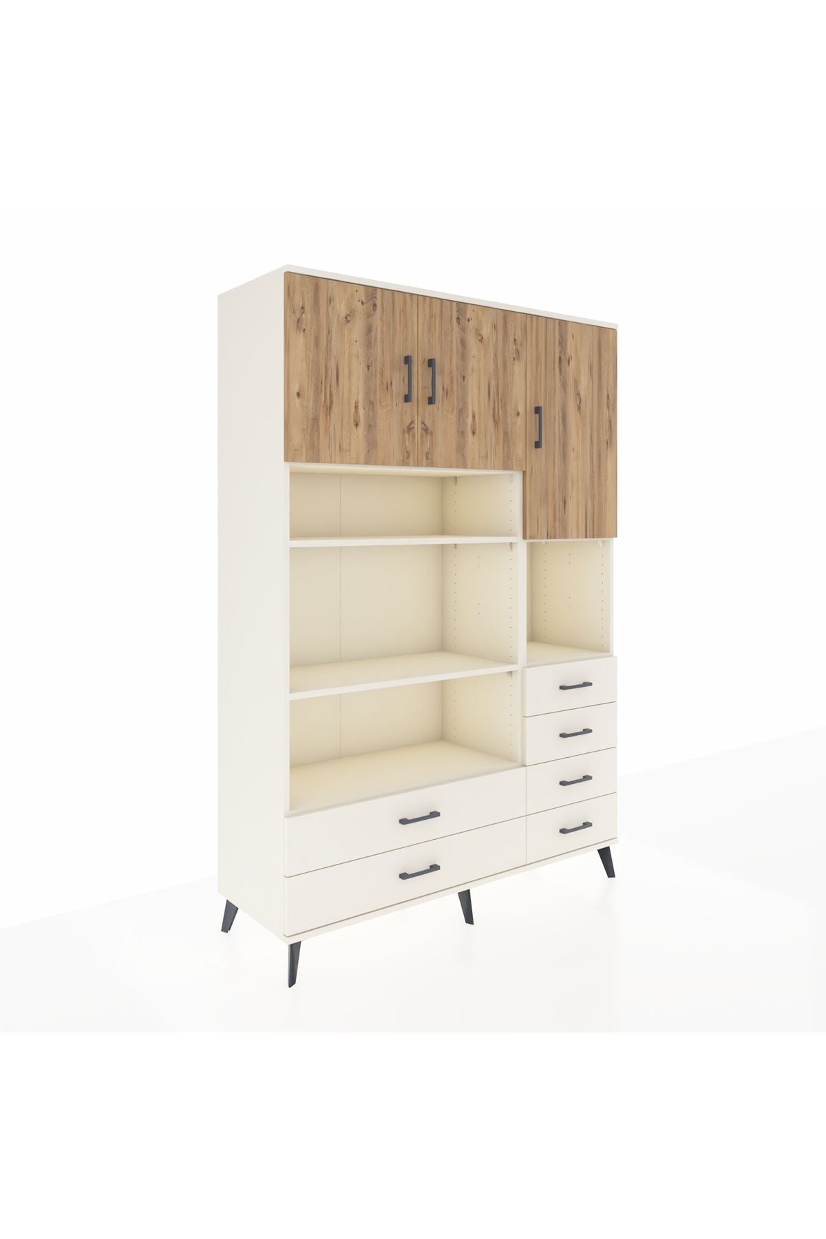 Hyperion Dolap 9 Raflı 6 Çekmeceli 3 Kapaklı 132x44x195 Aytaşı-Çam/Aytaşı