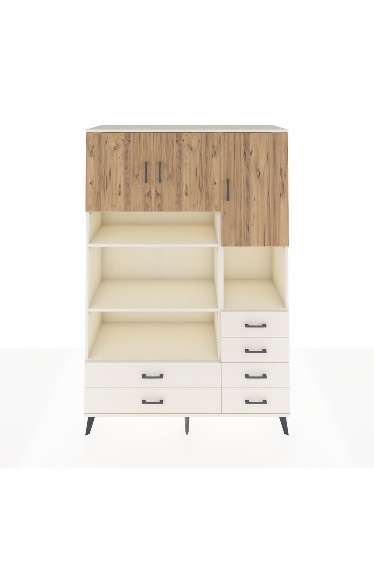 Hyperion Dolap 9 Raflı 6 Çekmeceli 3 Kapaklı 132x44x195 Aytaşı-Çam/Aytaşı