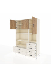 Hyperion Dolap 9 Raflı 6 Çekmeceli 3 Kapaklı 132x44x195 Aytaşı-Çam/Aytaşı