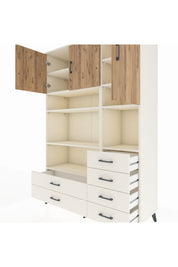 Hyperion Dolap 9 Raflı 6 Çekmeceli 3 Kapaklı 132x44x195 Aytaşı-Çam/Aytaşı