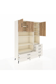 Hyperion Dolap 9 Raflı 6 Çekmeceli 3 Kapaklı 132x44x195 Aytaşı-Çam/Aytaşı