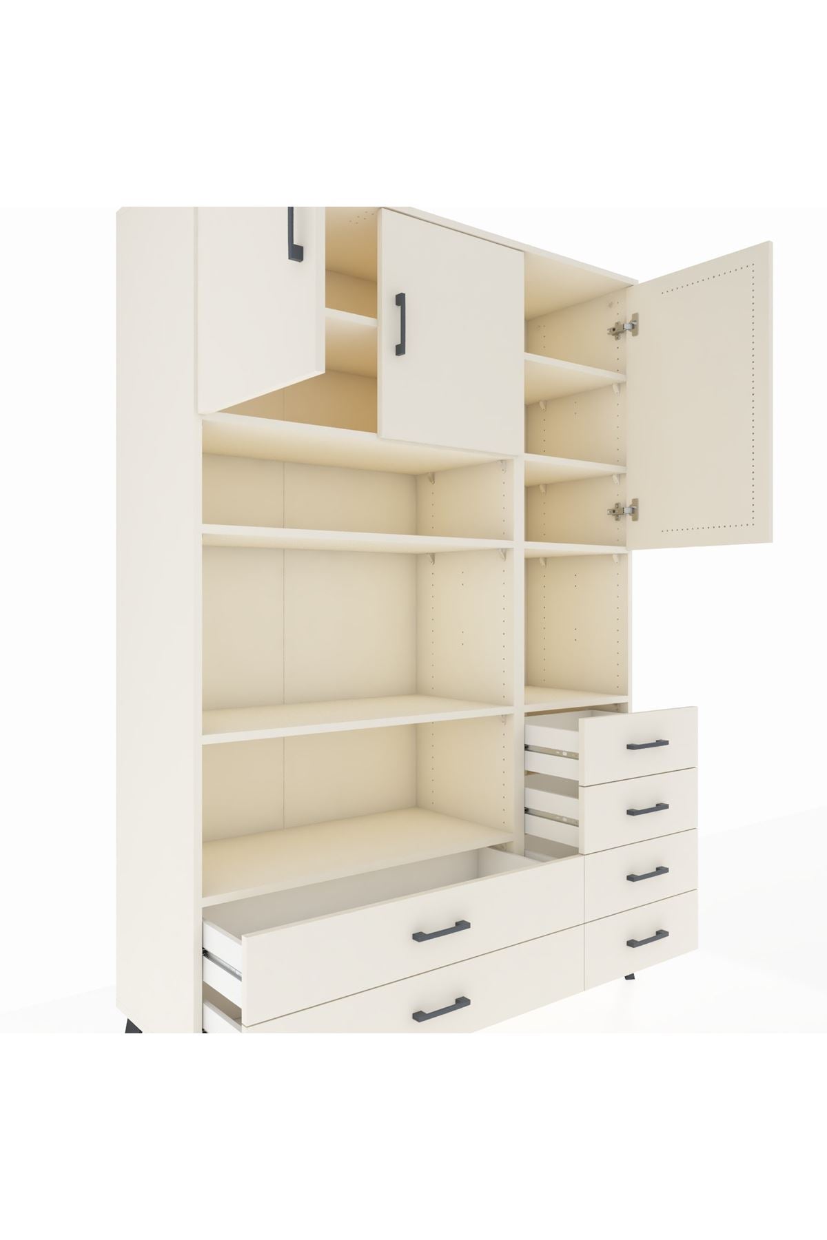 Hyperion Dolap 9 Raflı 6 Çekmeceli 3 Kapaklı 132x44x195 Aytaşı-Aytaşı/Aytaşı